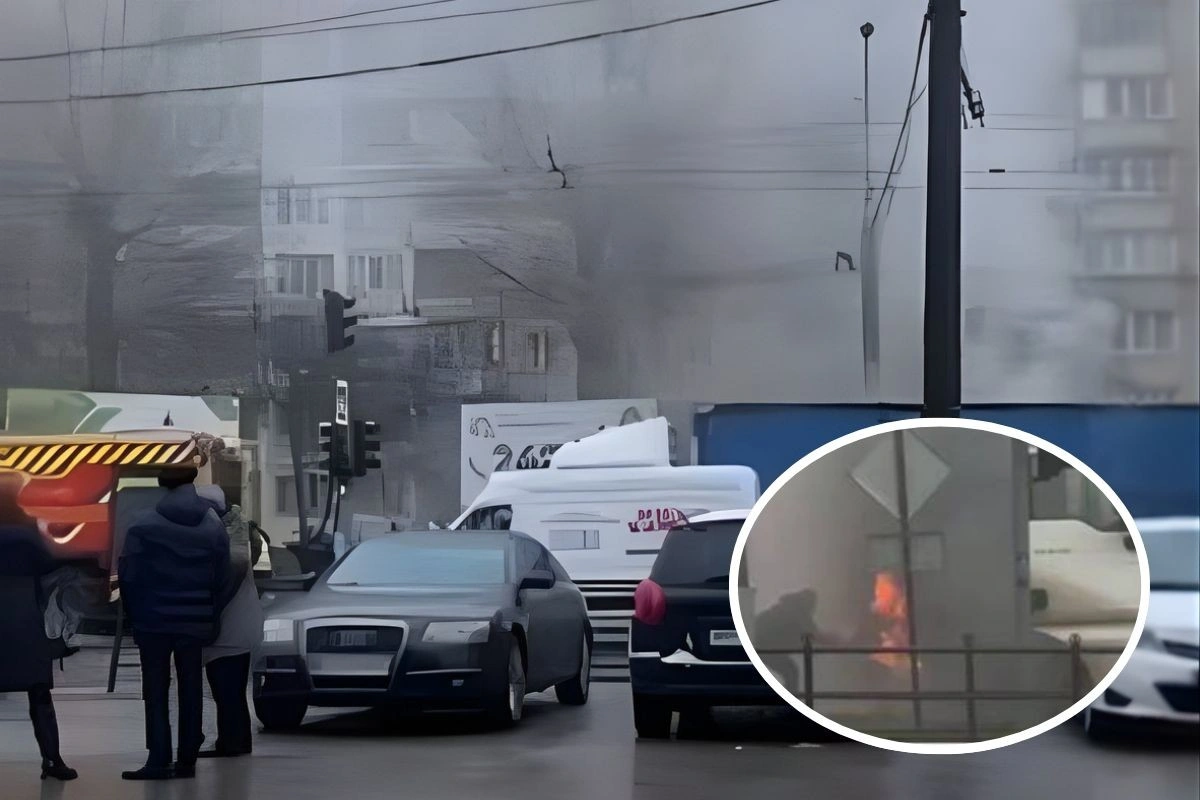 Вулиця 15 Квітня в задимленні: спалахнув автомобіль