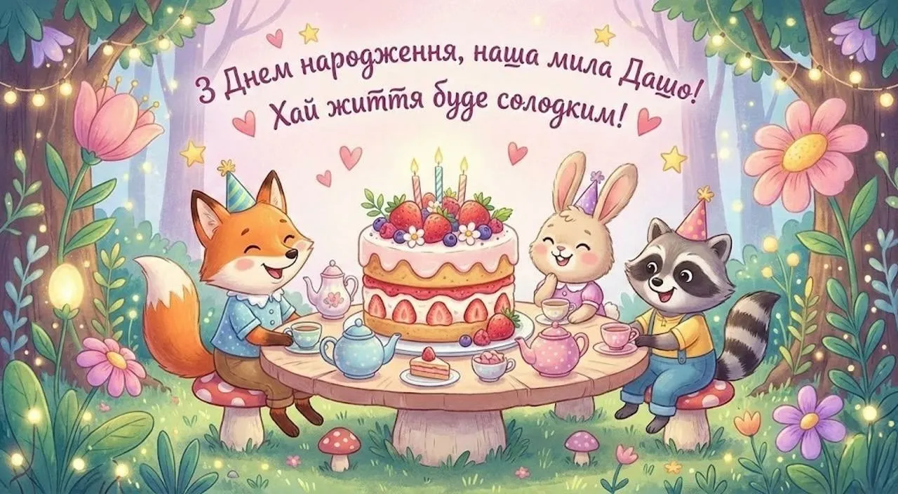 Привітання з днем народження для Даші та Дашулі