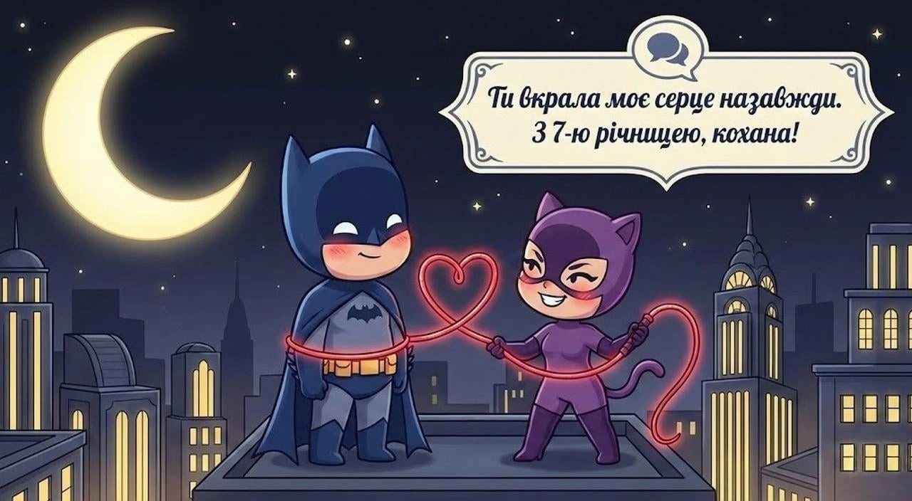 Привітання з днем весілля на 7 років