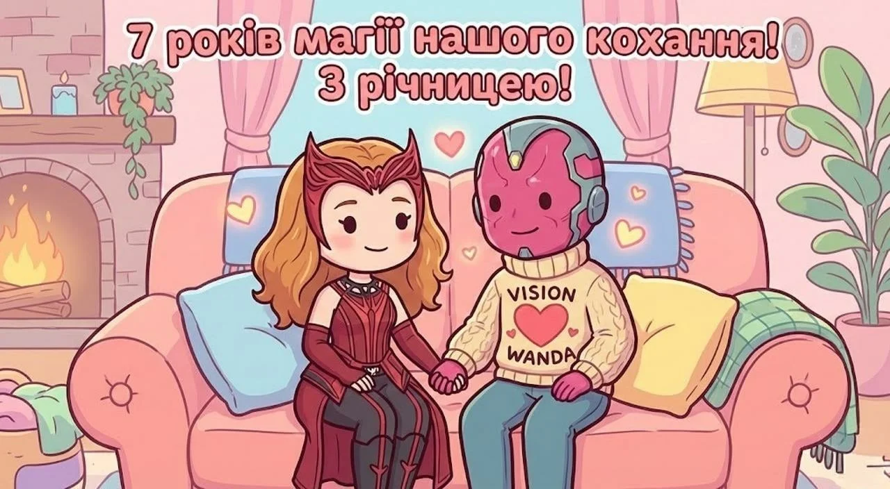Привітання з днем весілля на 7 років