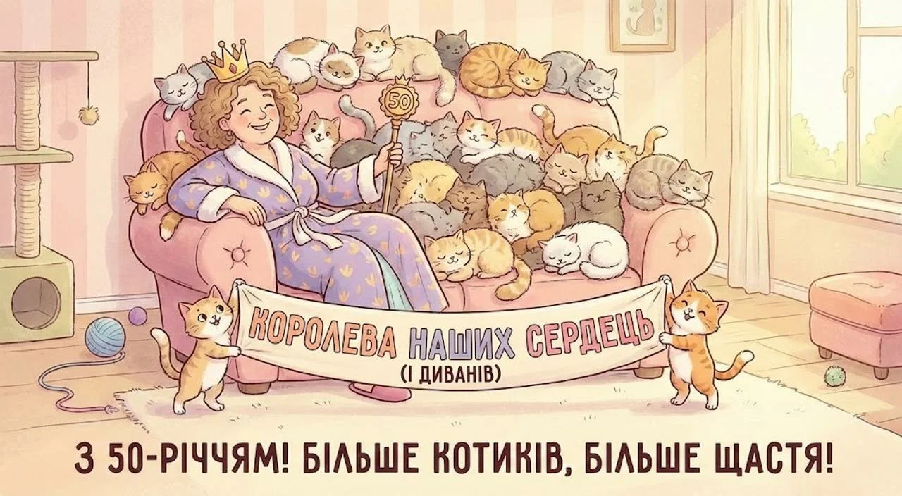 Привітання з ювілеєм на 50 років для жінки
