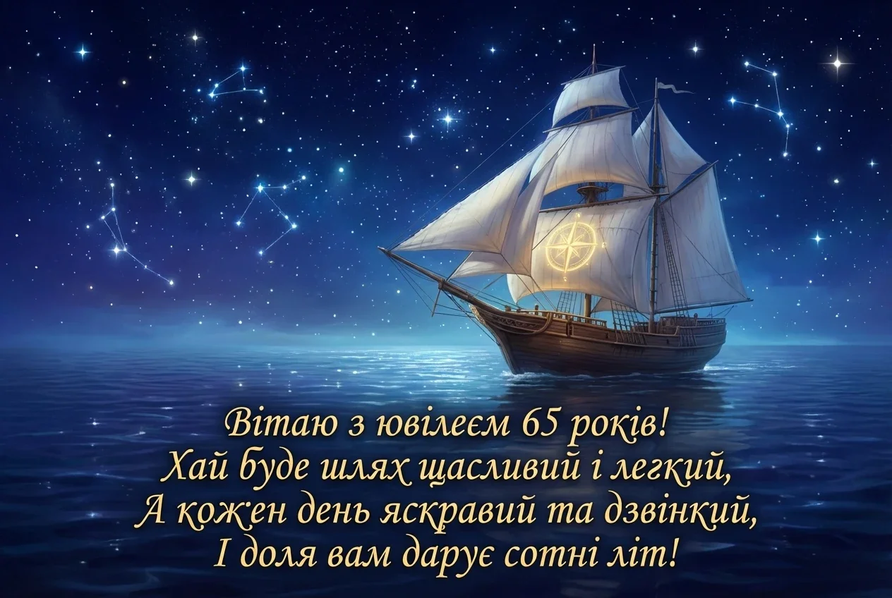 з ювілеєм 65 років мужчині