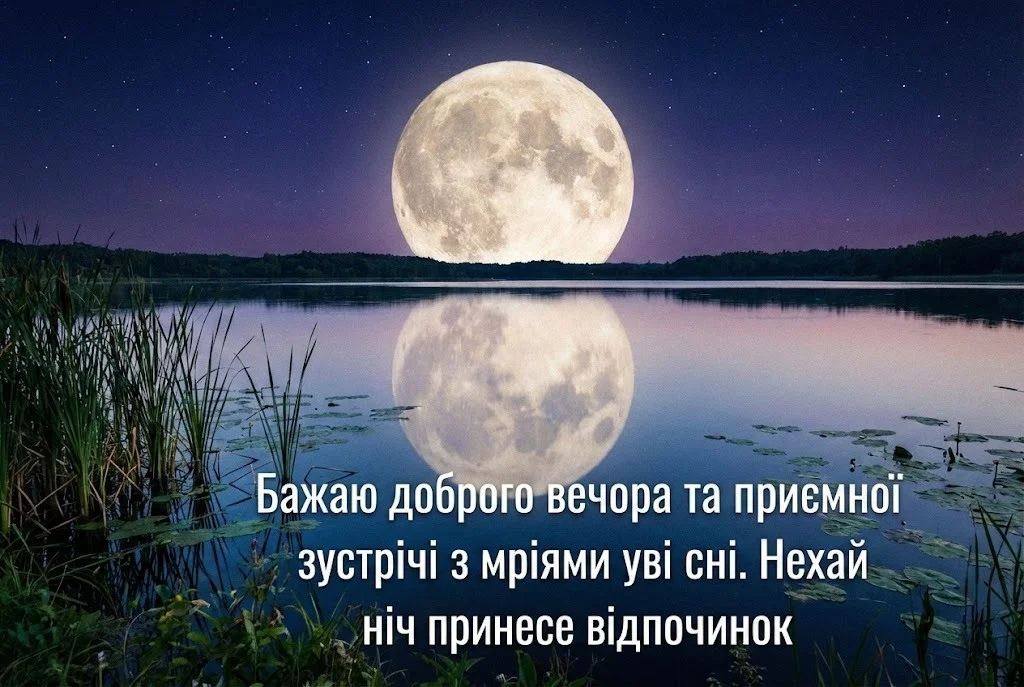 Доброго вечора і тихої ночі: душевні побажання та красиві листівки для затишку