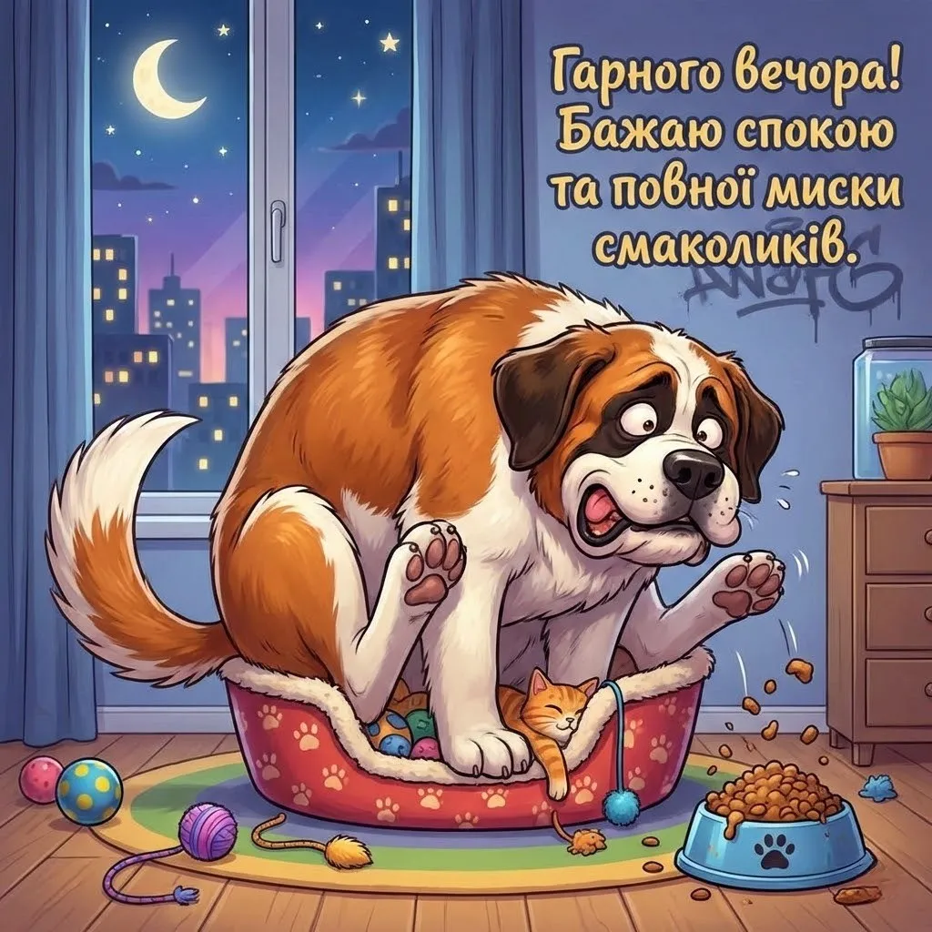 Гарного вечора: приколи та найтепліші побажання доброго вечора у картинках