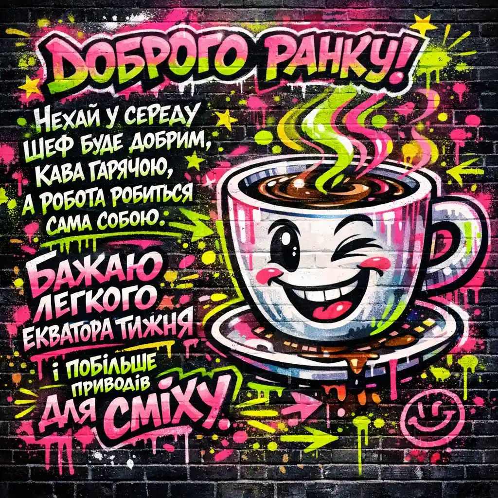 Доброго ранку середи: душевні та прикольні листівки для гарного настрою!
