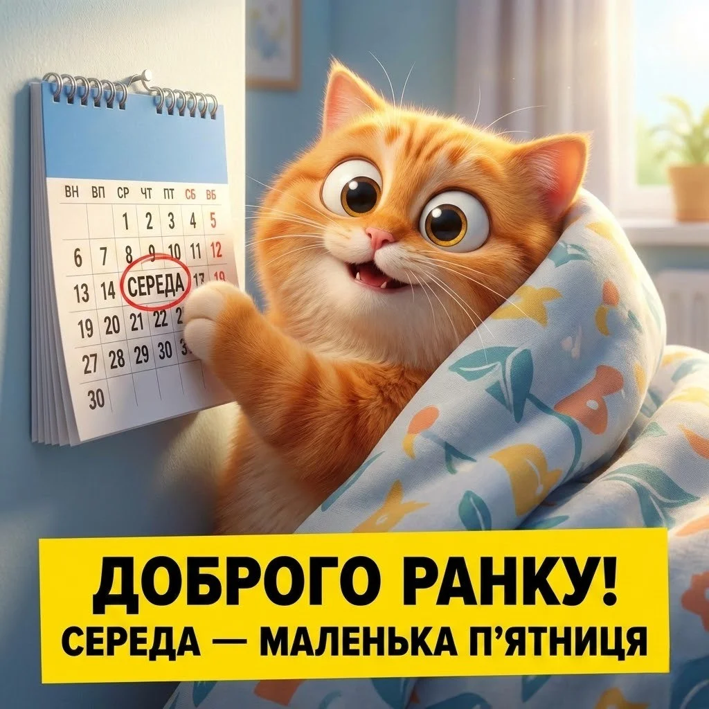 Доброго ранку середи: душевні та прикольні листівки для гарного настрою!