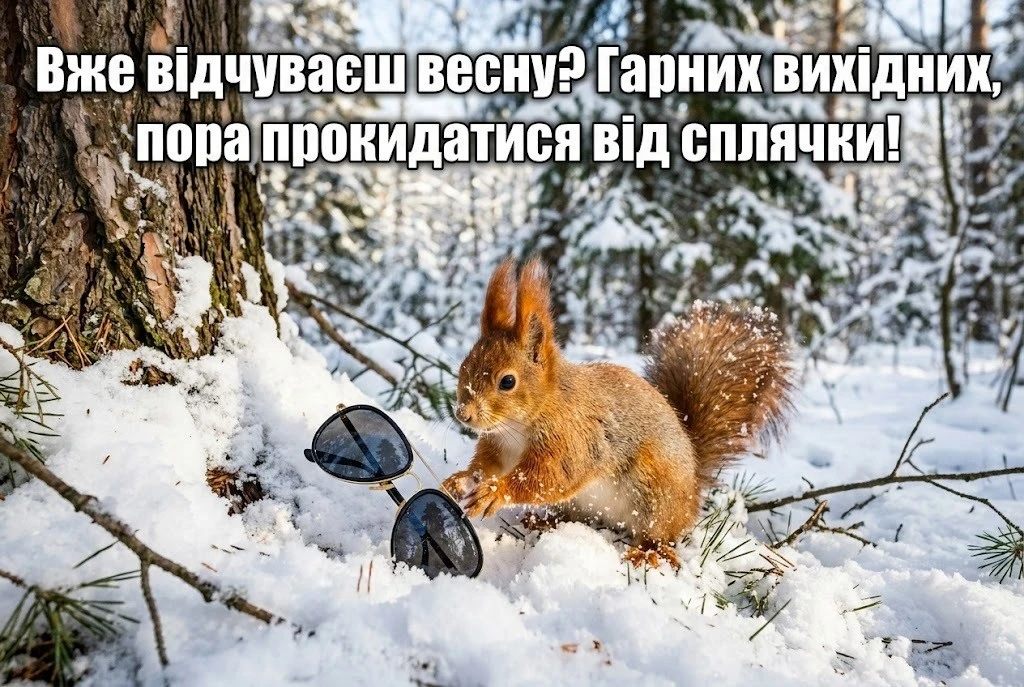 Гарних вихідних: картинки в очікуванні весни та добрий гумор для настрою