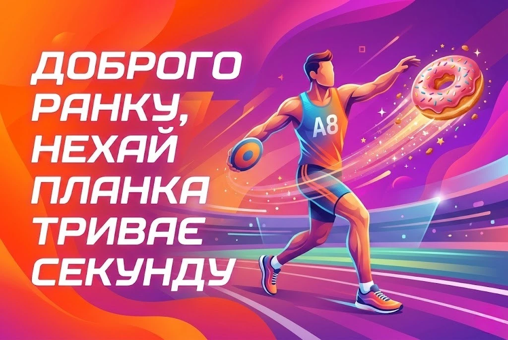 Доброго ранку та спокійного дня: спортивний гумор у яскравих листівках для бадьорого настрою