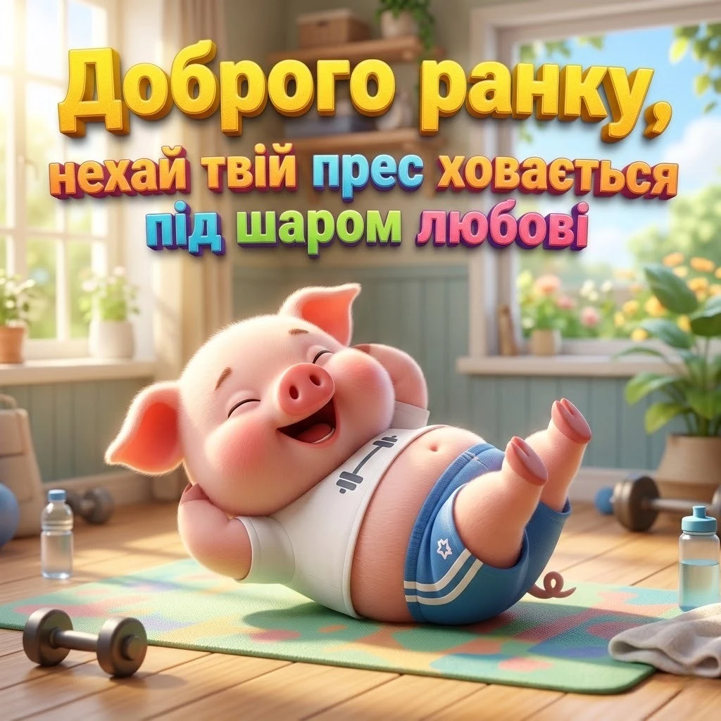 Доброго ранку та спокійного дня: спортивний гумор у яскравих листівках для бадьорого настрою