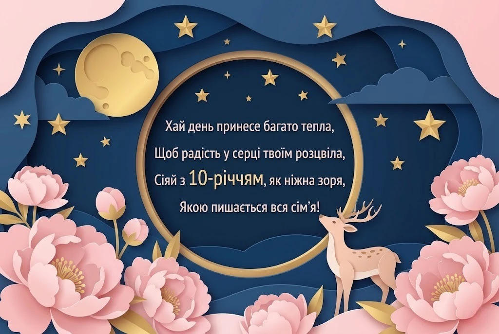 Привітання з днем народження дівчинці на 10 років: щирі побажання для маленької принцеси