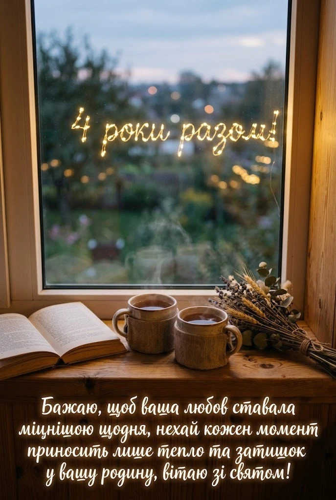 Привітання на 4 роки весілля: найкращі побажання у віршах та прозі