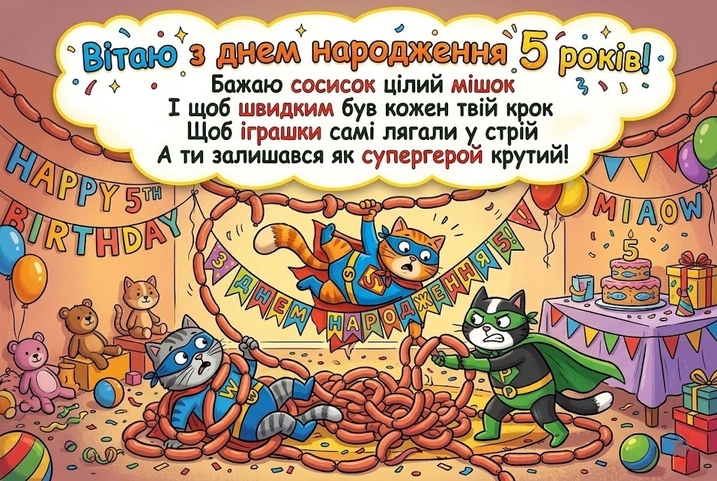 Привітання з 5-річчям хлопчику: щирі та яскраві побажання для маленького героя