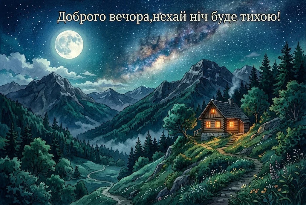 Доброго вечора і тихої ночі: найтепліші листівки та затишні побажання для душевного відпочинку