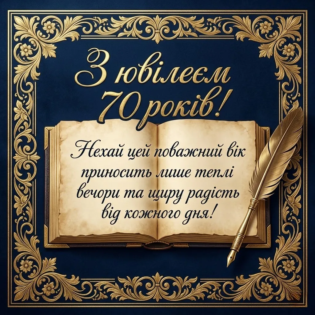 Привітання з 70-річчям чоловікові: вірші, проза та красиві слова