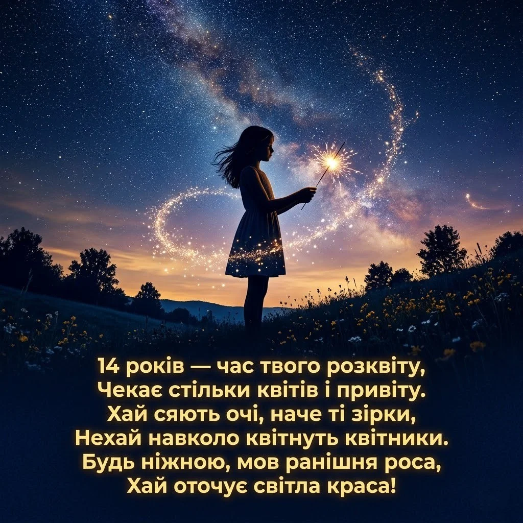 Привітання з днем народження дівчині на 14 років: найкращі побажання