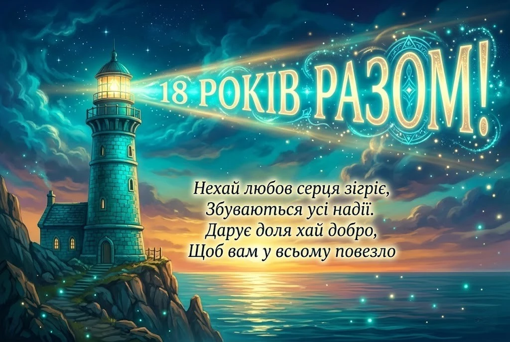 Привітання з 18-ю річницею весілля: щирі слова та вірші до бірюзового свята