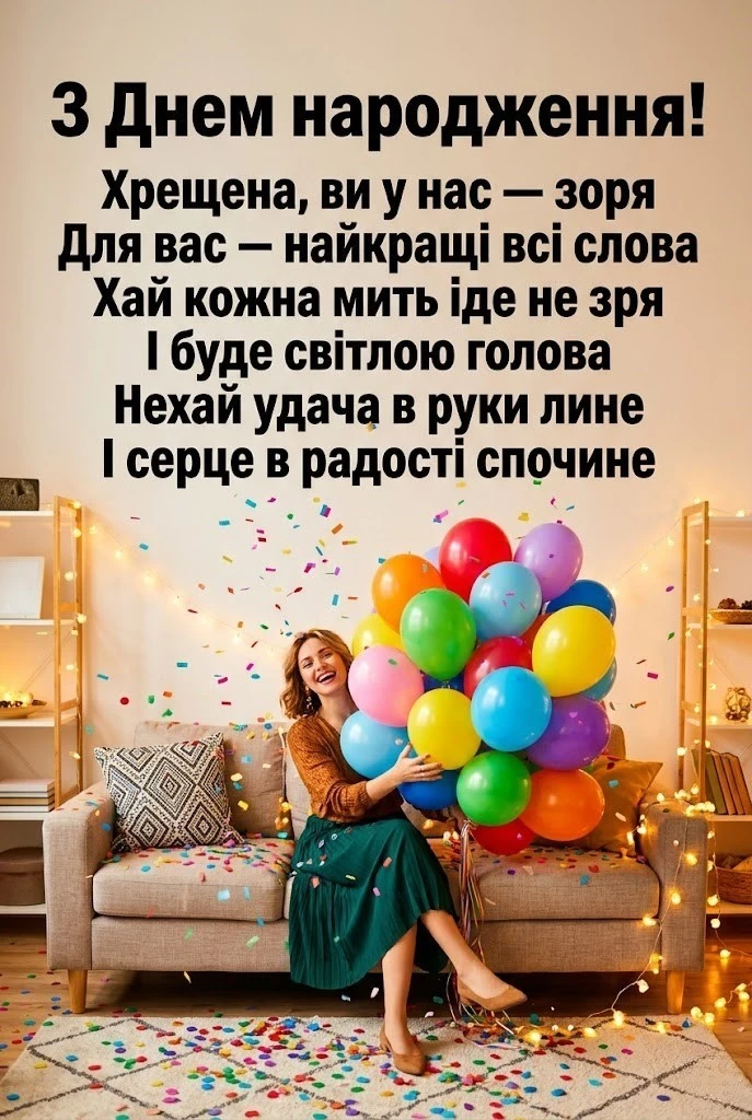 З днем народження, люба хрещена! Найтепліші слова від похресників
