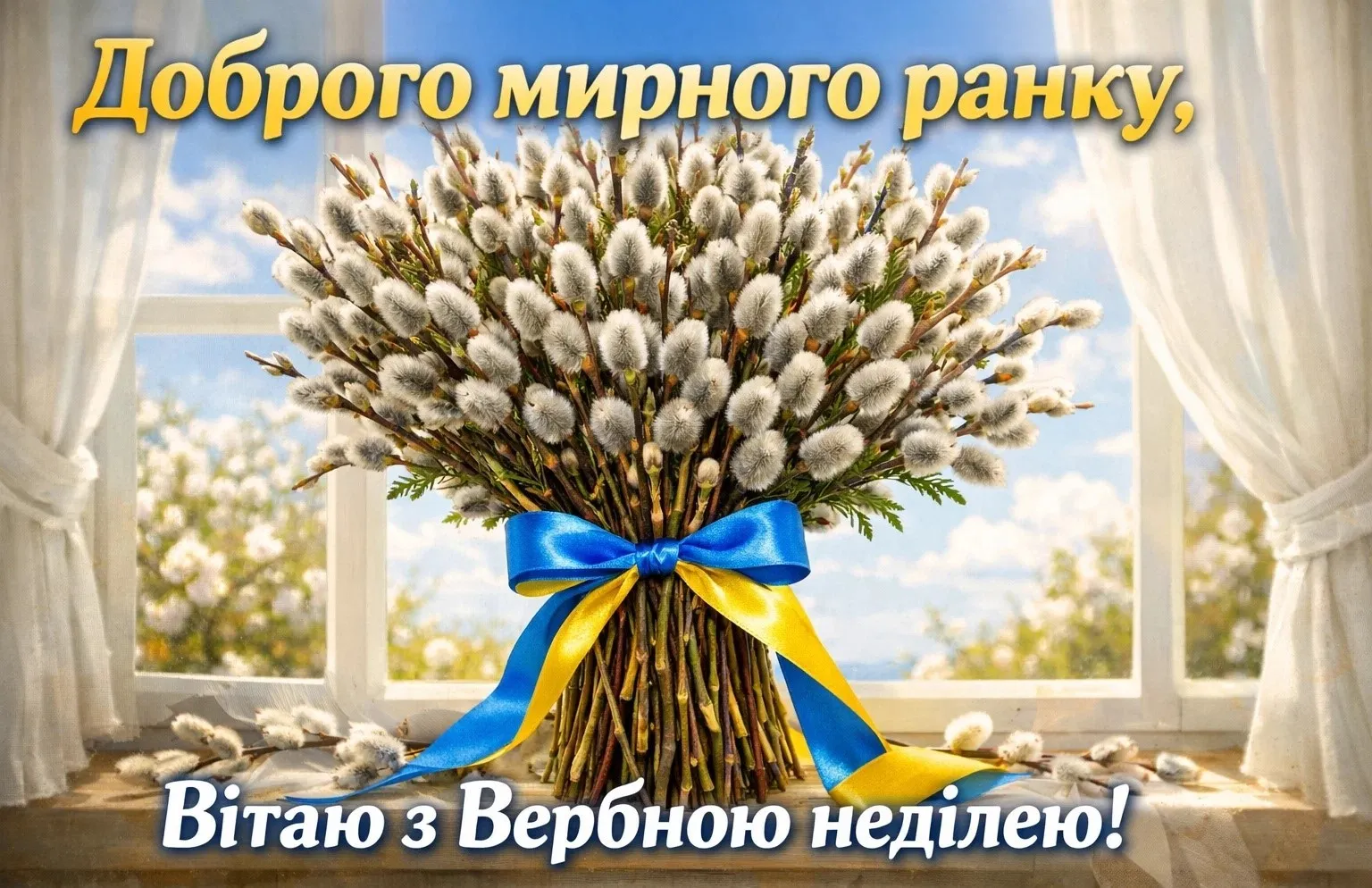 Доброго мирного ранку: душевні картинки до Вербної неділі для гарного настрою