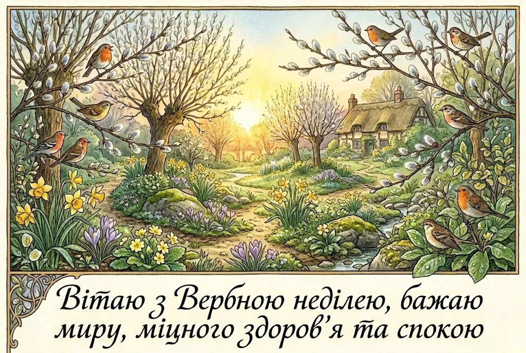Доброго мирного ранку: душевні картинки до Вербної неділі для гарного настрою