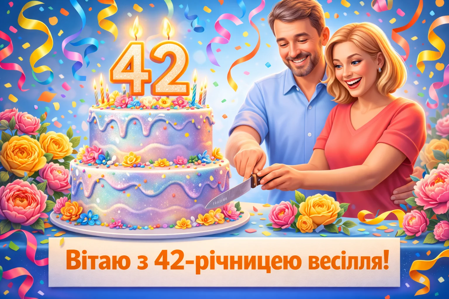 Перламутровий ювілей: вітання з 42-ю річницею для чудової пари