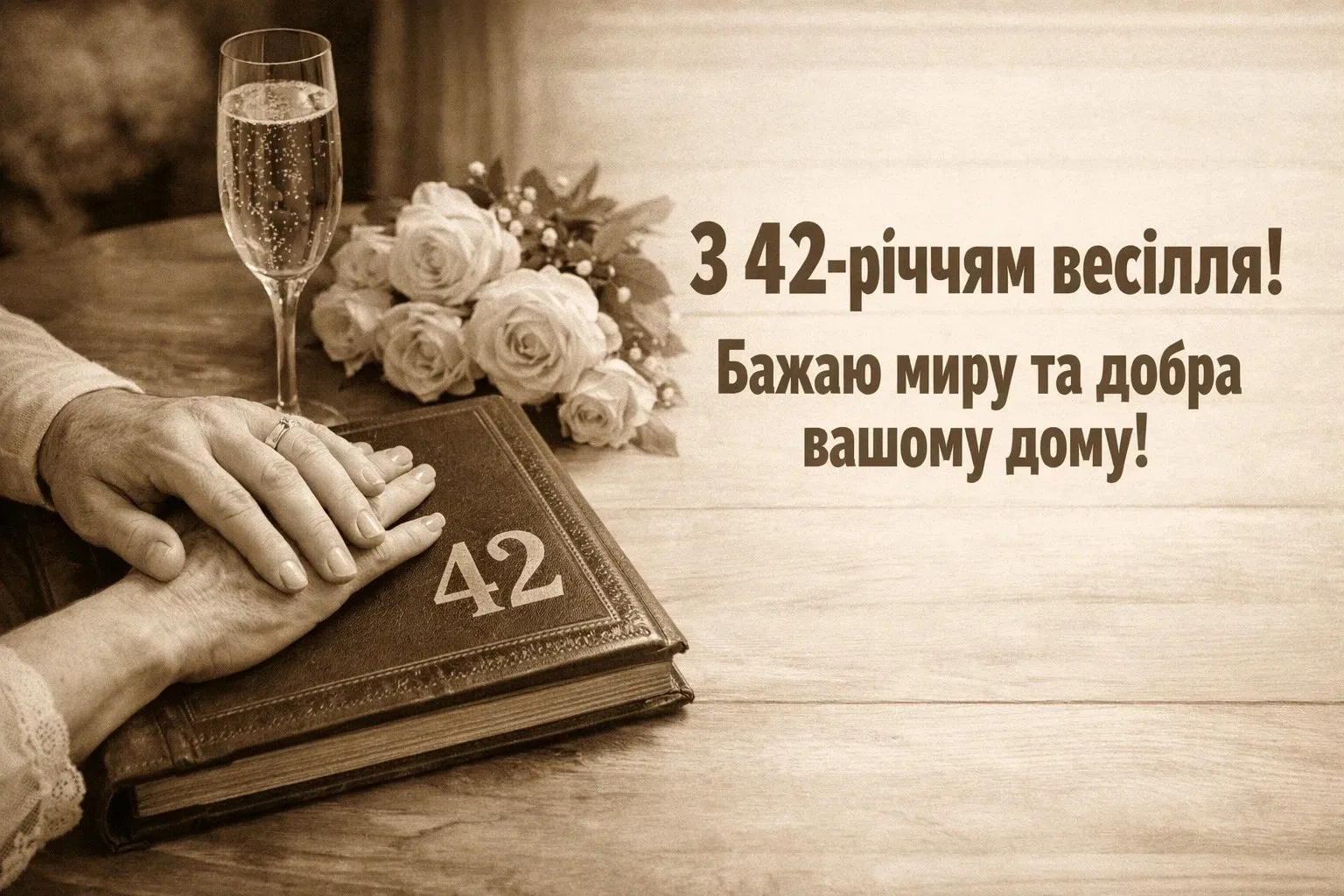 Перламутровий ювілей: вітання з 42-ю річницею для чудової пари