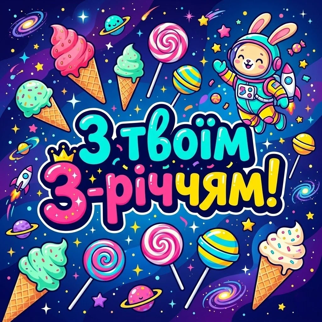 Свято маленької леді: привітання з днем народження на 3 роки для дівчинки