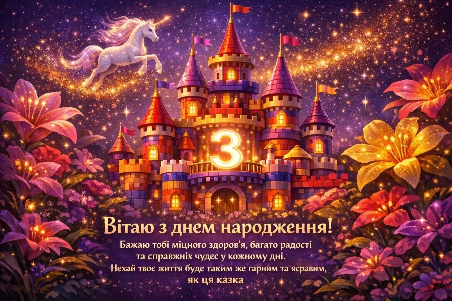 Свято маленької леді: привітання з днем народження на 3 роки для дівчинки