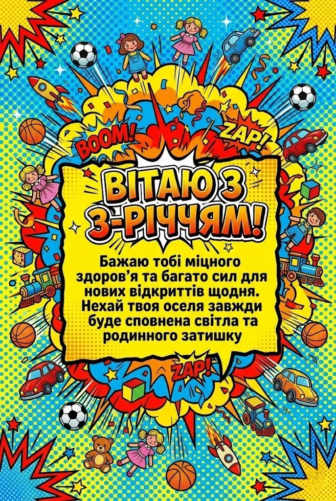 Свято маленької леді: привітання з днем народження на 3 роки для дівчинки