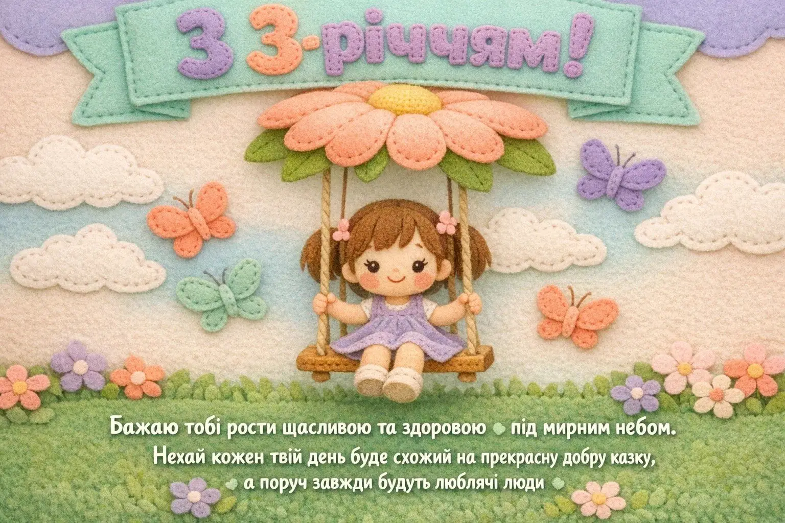 Свято маленької леді: привітання з днем народження на 3 роки для дівчинки