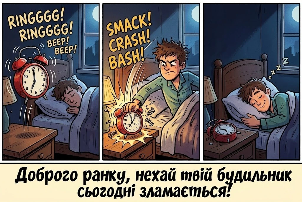 Доброго ранку та гарного настрою: сучасний гумор у картинках та привітаннях