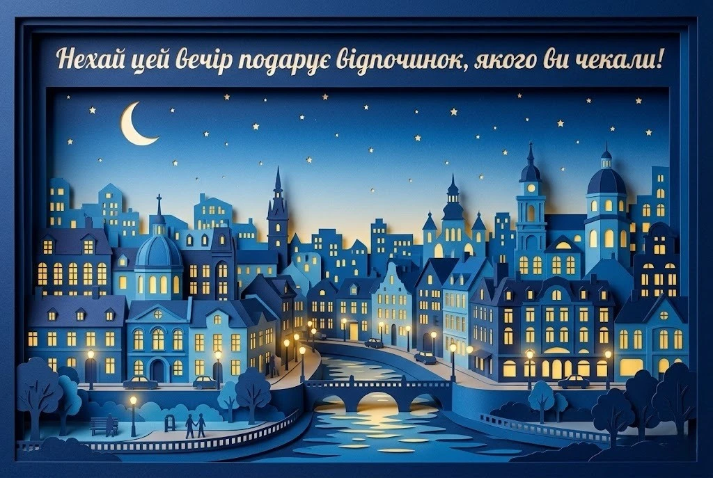 Доброго вечора та мирного відпочинку, Україно: душевні картинки та щирі побажання