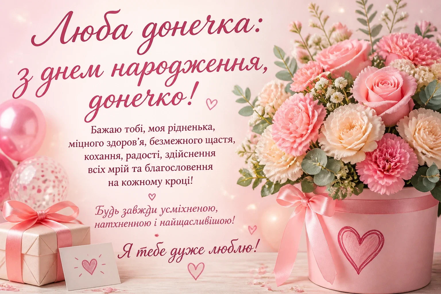 Люба донечка: з днем народження, донечко