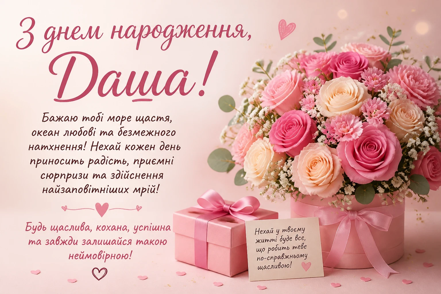 Привітання з днем народження для Даші