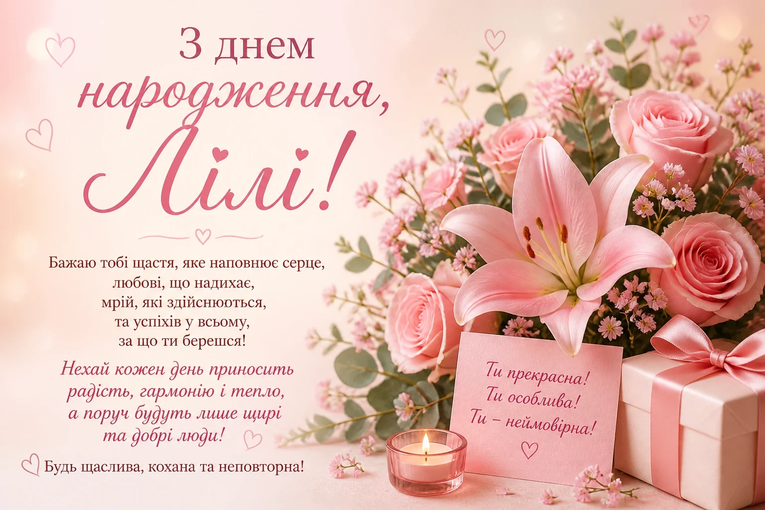 Привітання з днем народження для Лілі