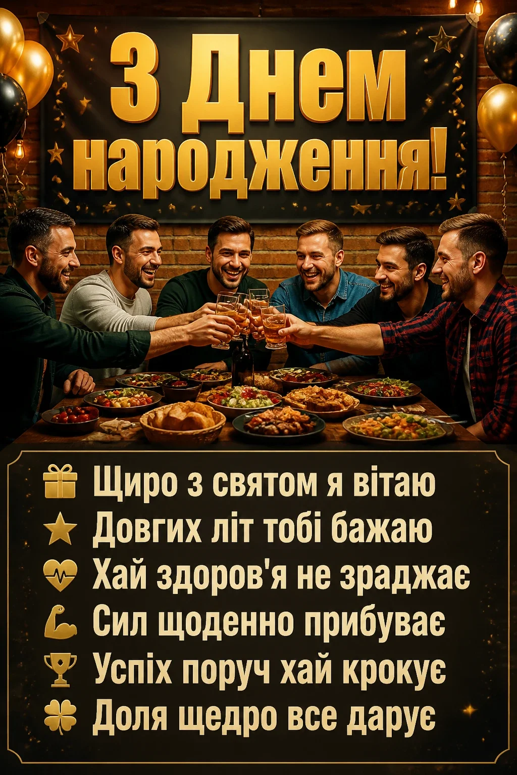 вітальні листівки з днем народження для чоловіків