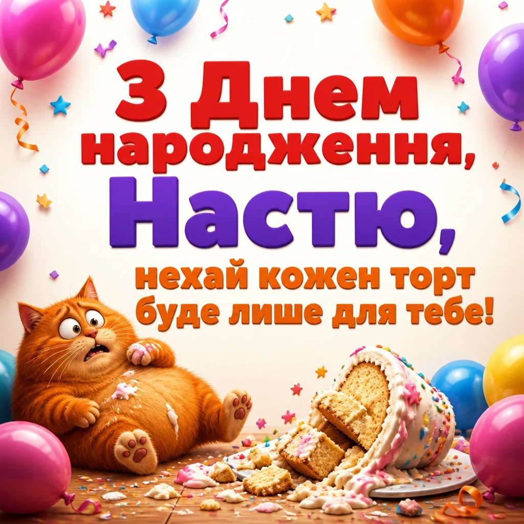 з днем народження настя