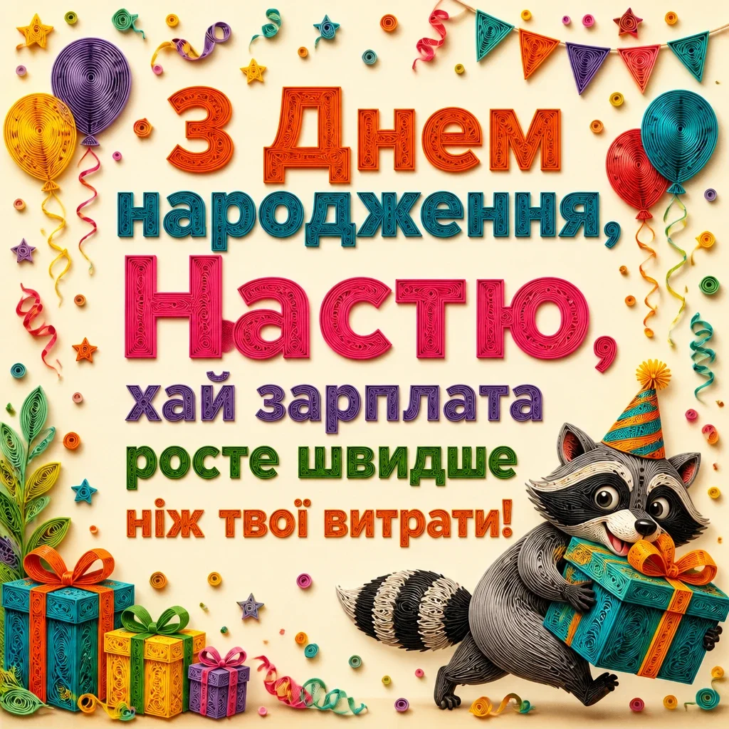 з днем народження настя