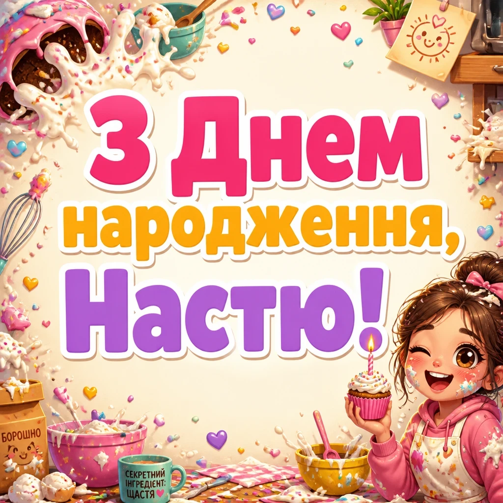 з днем народження настя