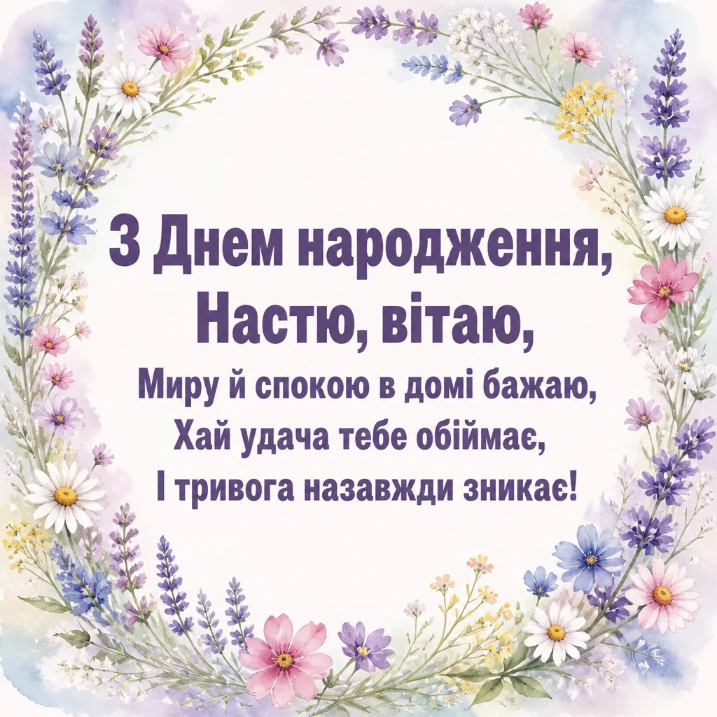 з днем народження настя