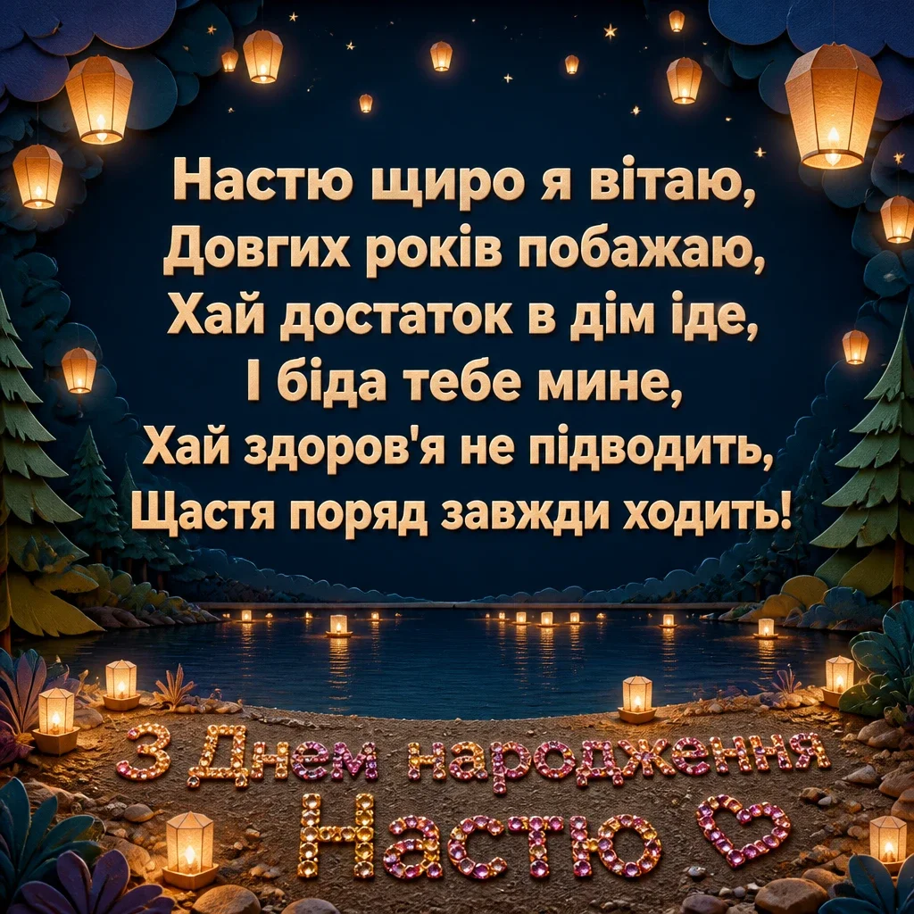 з днем народження настя