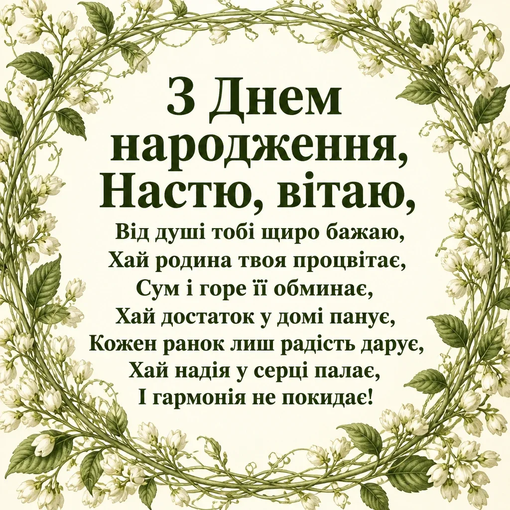 з днем народження настя
