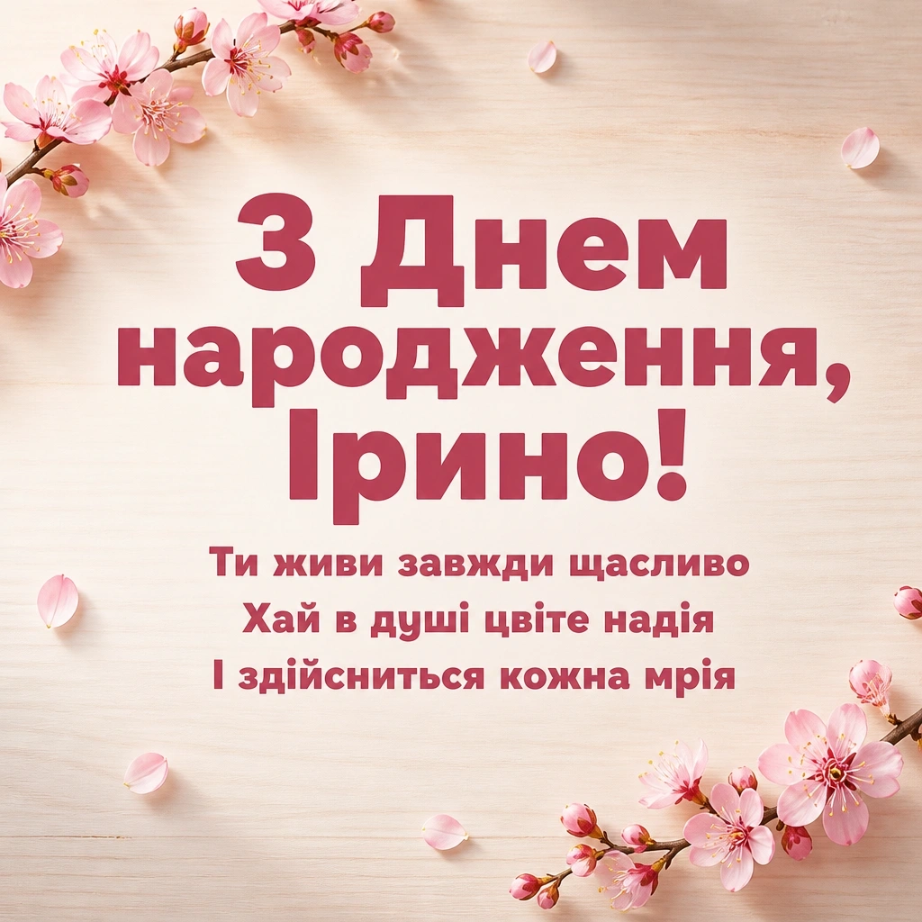 з днем народження ірина