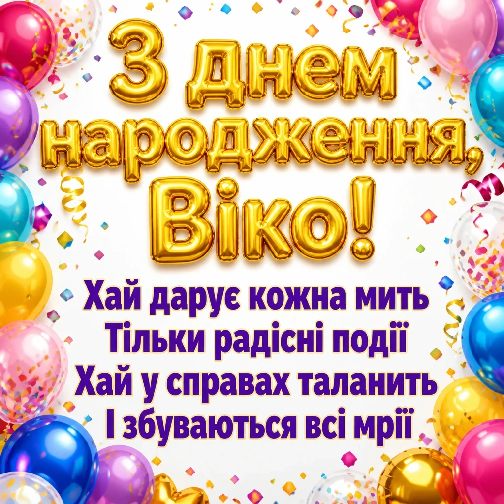 з днем народження віка