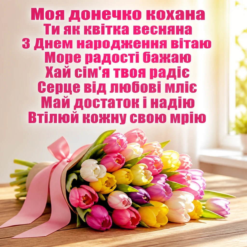 привітання з днем народження дочці до сліз у віршах