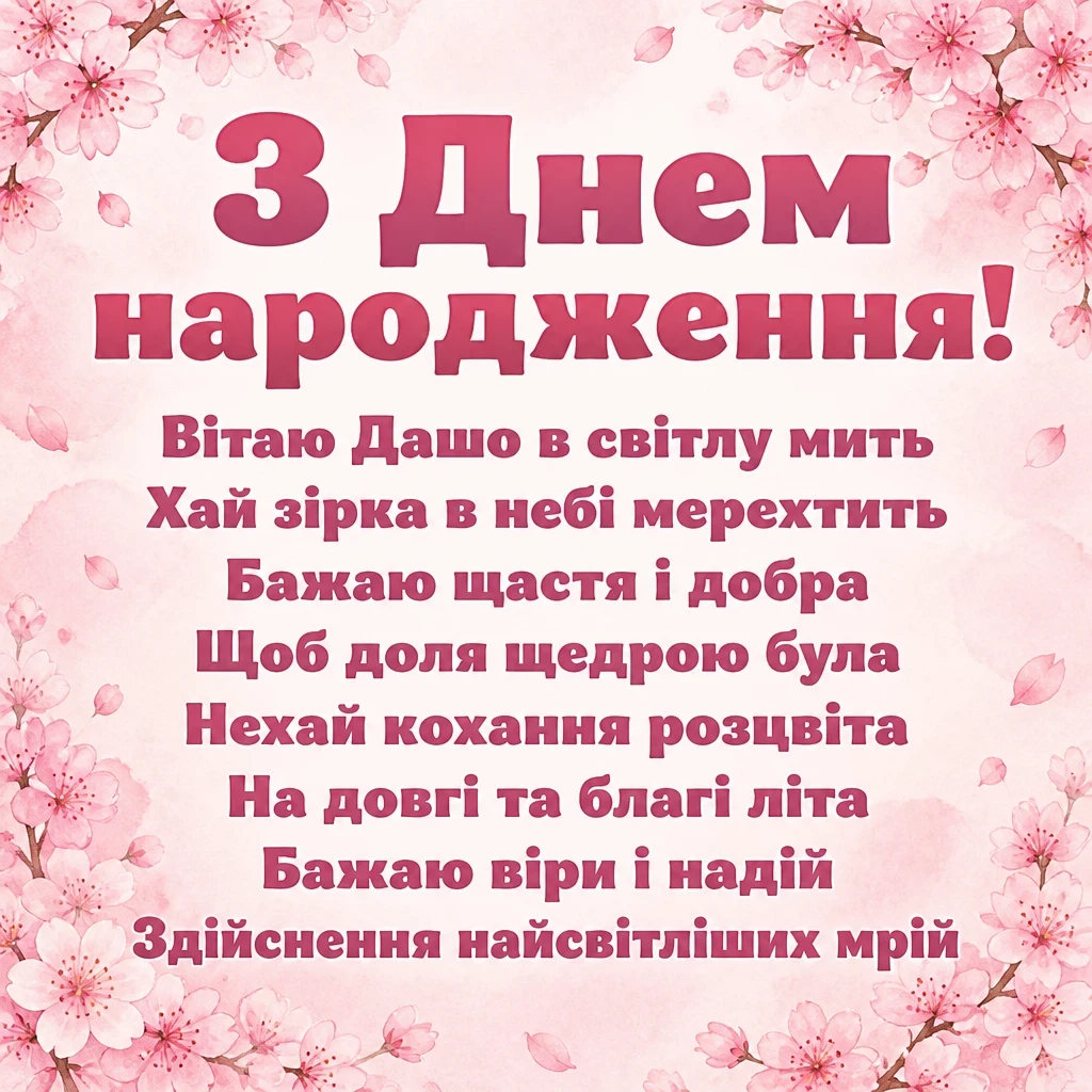 з днем народження даша