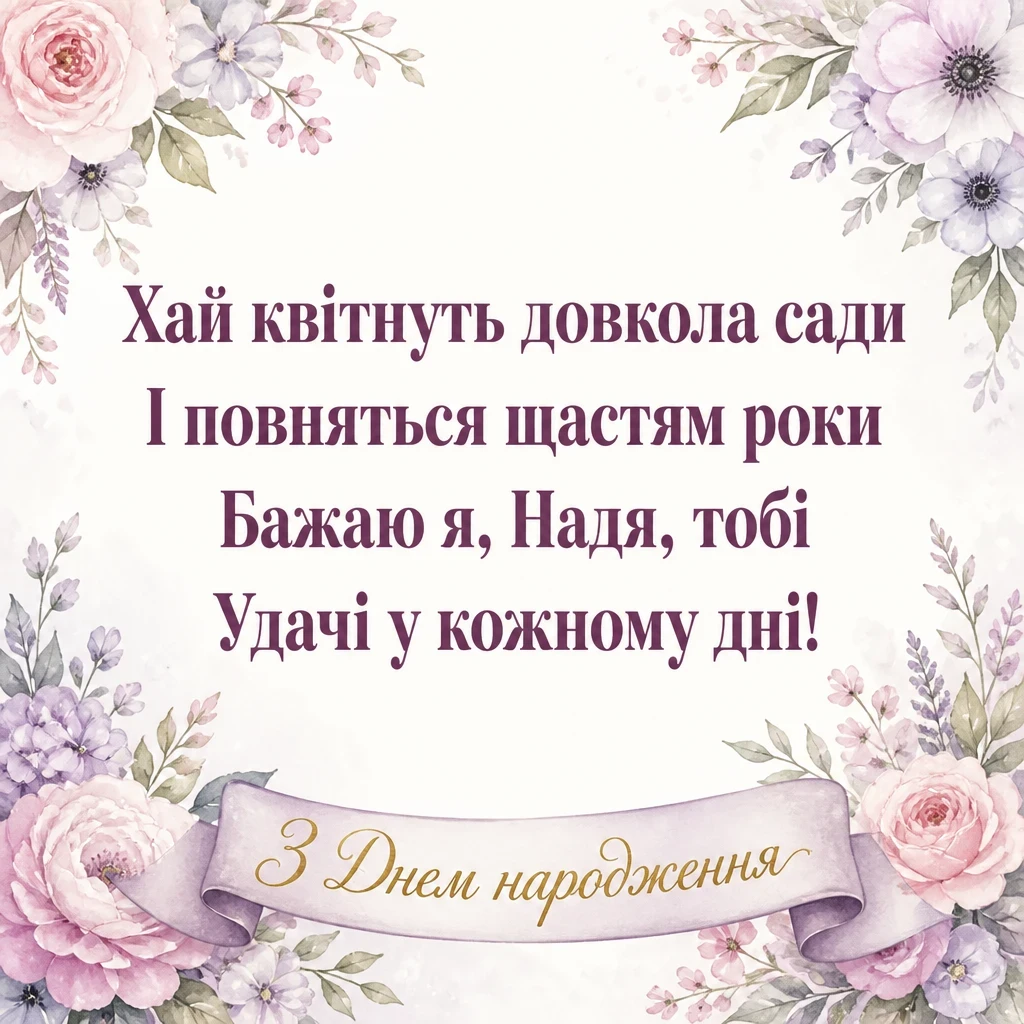 з днем народження надія з днем народження надія