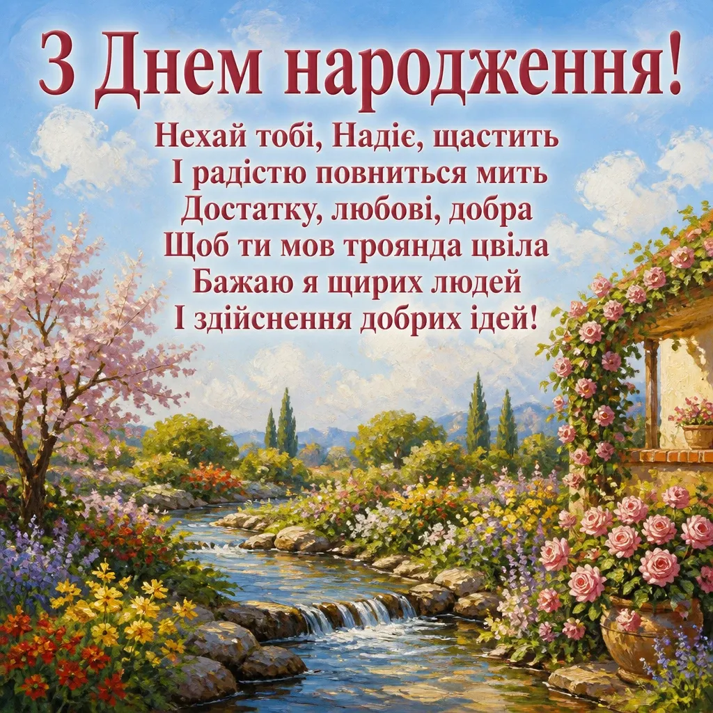 з днем народження надія з днем народження надія