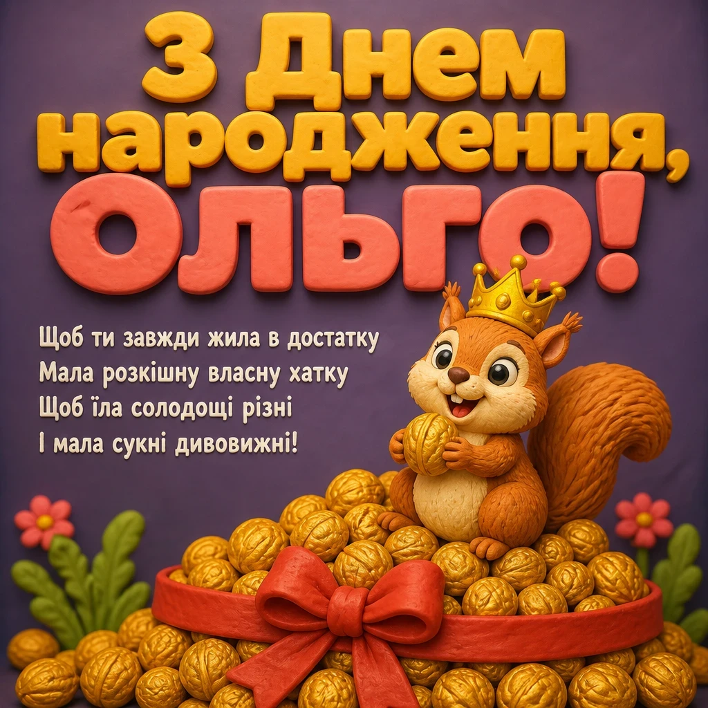 з днем народження ольга