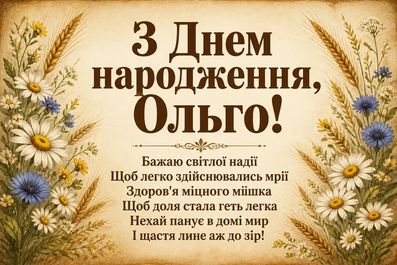 з днем народження ольга