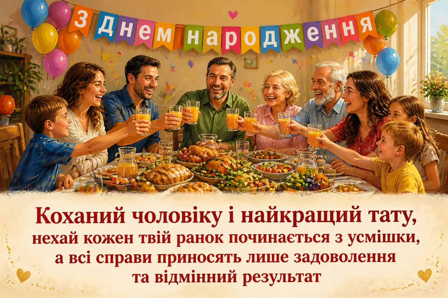 привітання з днем народження коханого чоловіка і тата